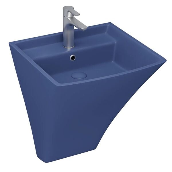 Lucco Loop 50 cm Monoblok Lavabo, Mat Petrol Mavi