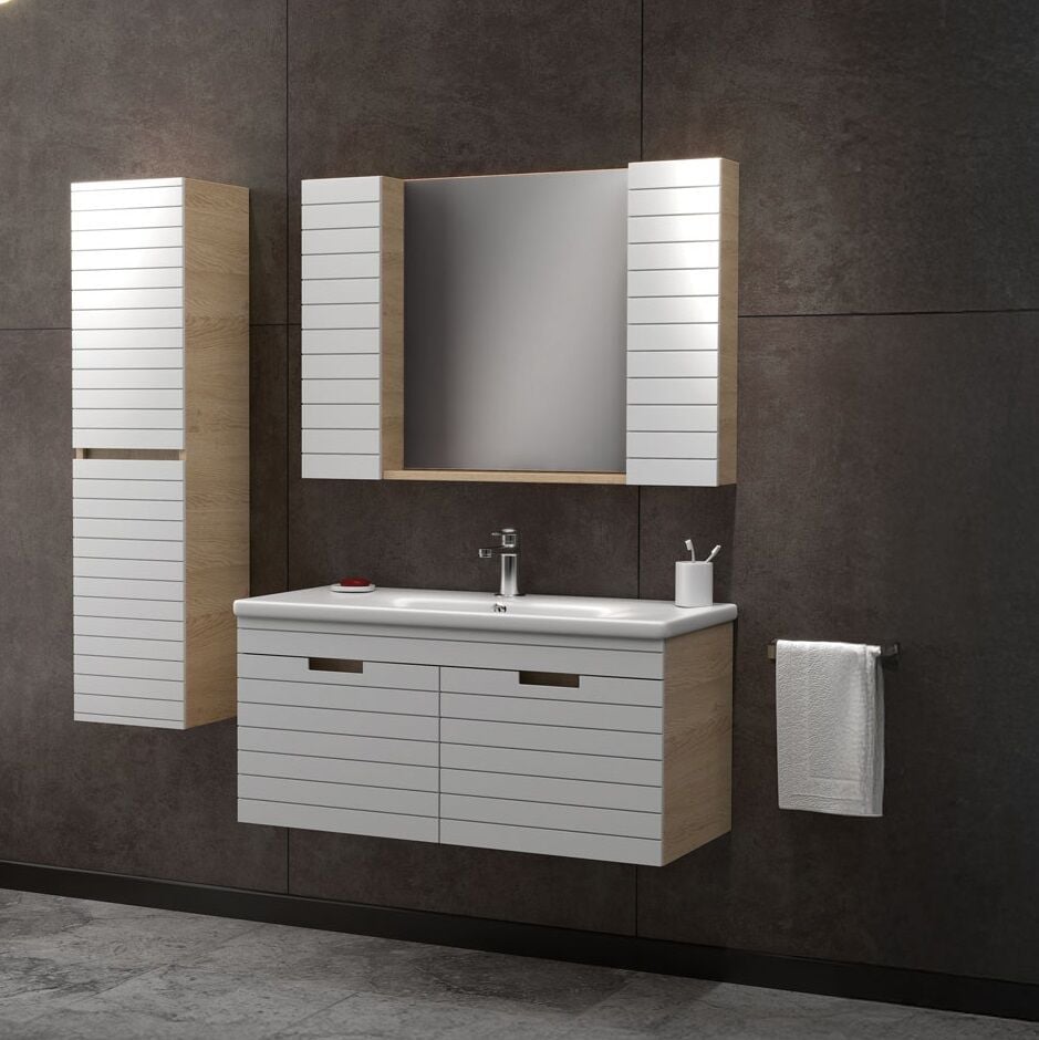 Smart Vega 100 cm Beyaz Banyo Dolabı