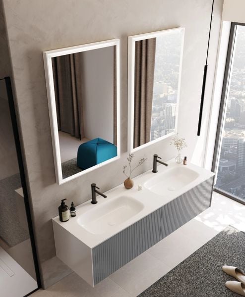 Orka Cube 160 cm Mat Gri Banyo Dolabı