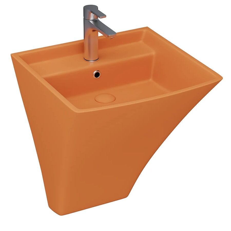 Lucco Loop 50 cm Monoblok Lavabo, Mat Turuncu