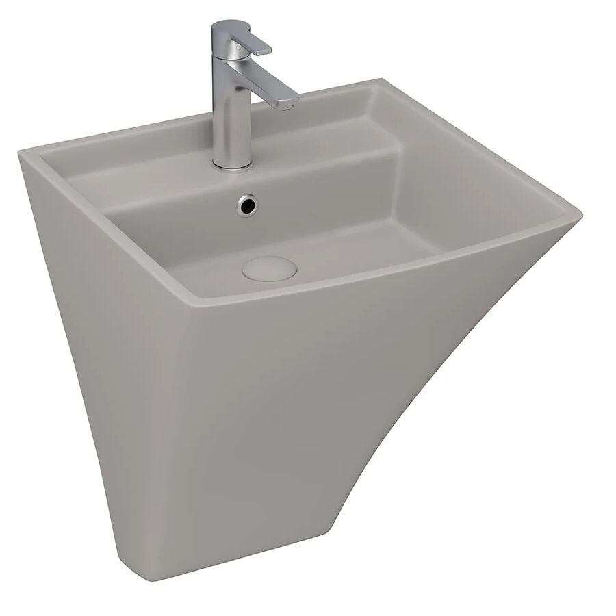 Lucco Loop 50 cm Monoblok Lavabo, Mat Latte