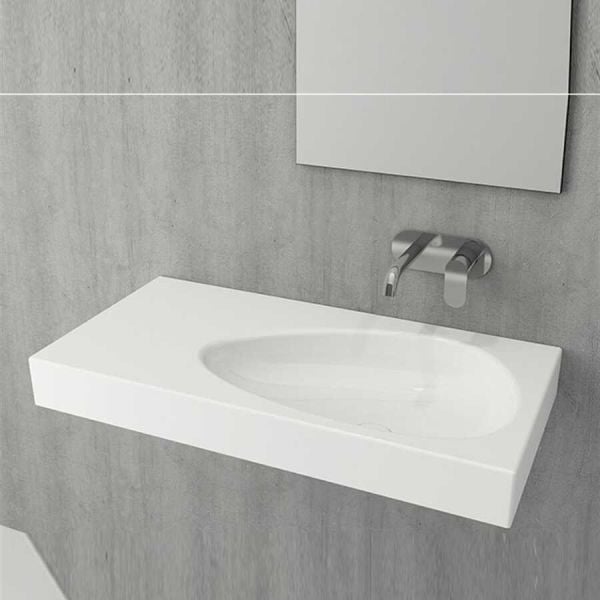 BOCCHI Etna Etajerli Lavabo, 90 cm, Parlak Beyaz