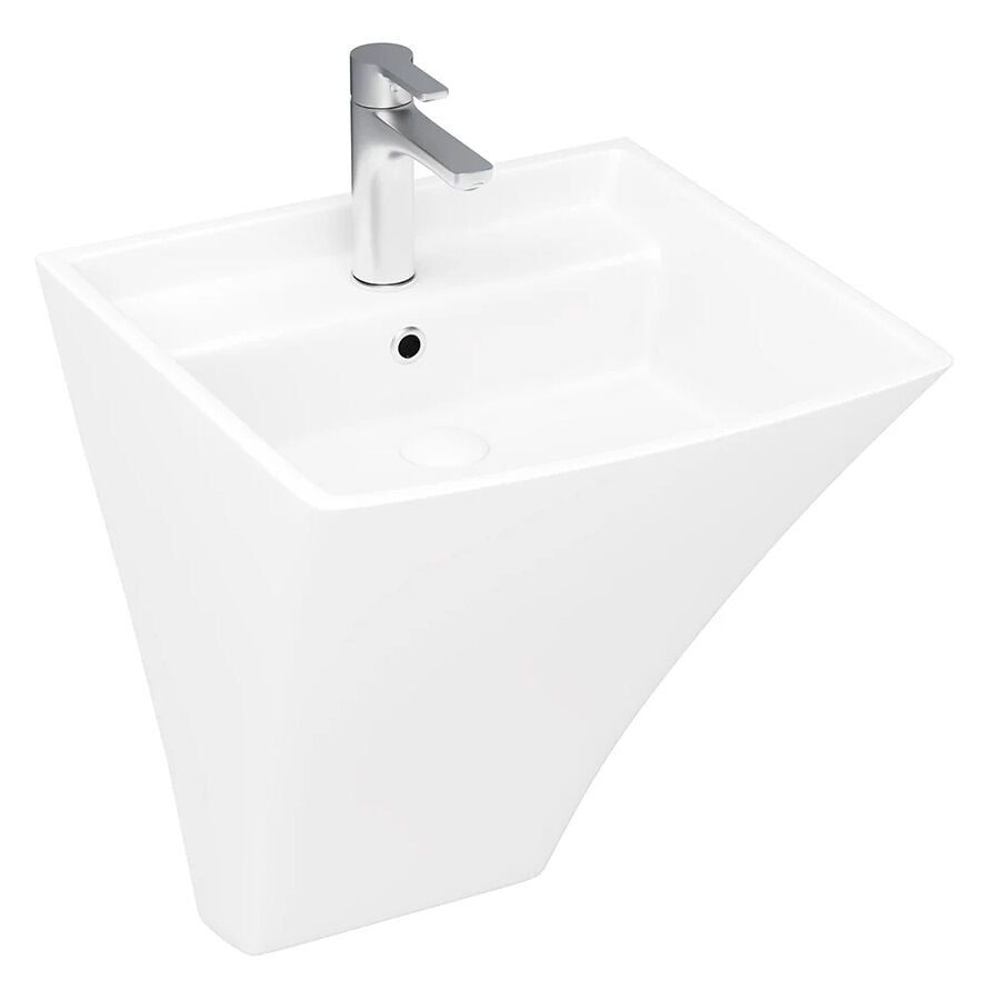 Lucco Loop 50 cm Monoblok Lavabo, Mat Beyaz