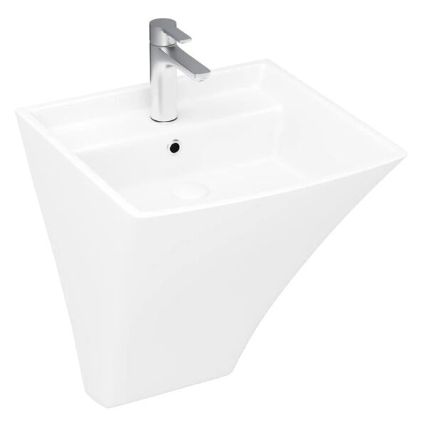 Lucco Loop 50 cm Monoblok Lavabo, Mat Beyaz