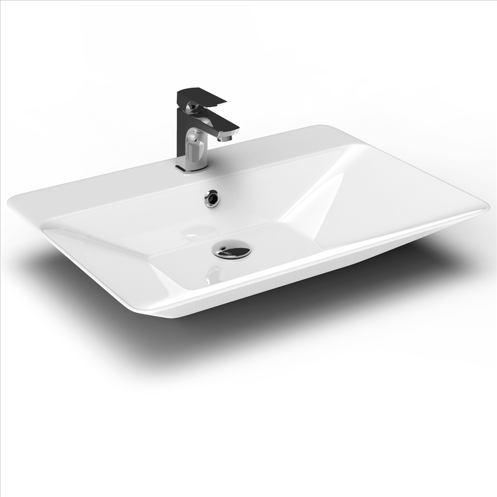Lucco Teodora 65 cm Tezgah Üstü Lavabo Beyaz