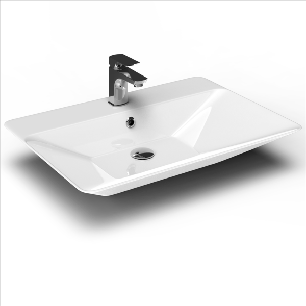 Lucco Teodora 65 cm Tezgah Üstü Lavabo Beyaz