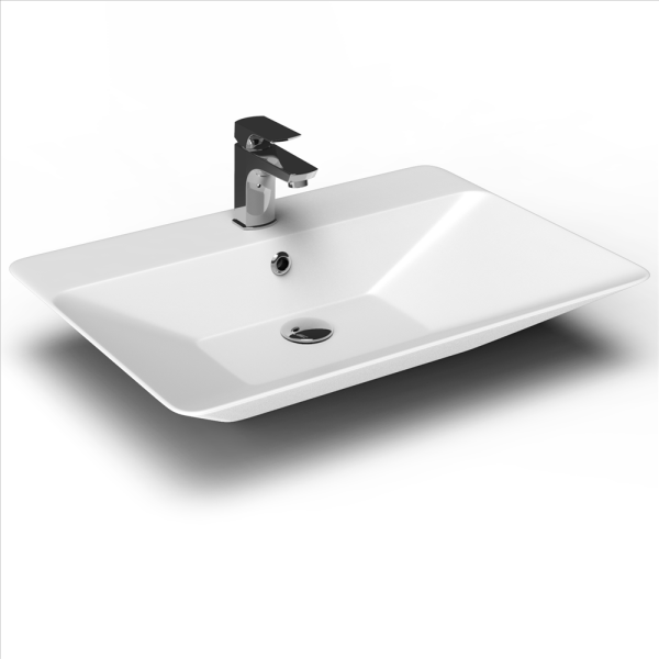 Lucco Teodora 65 cm Tezgah Üstü Lavabo Mat Beyaz