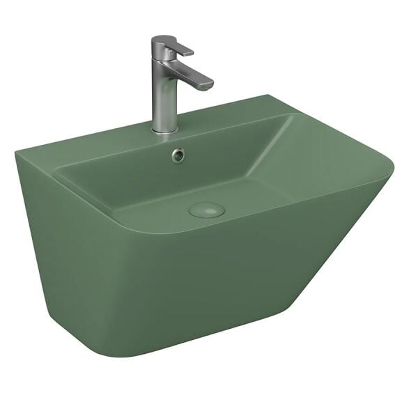 Lucco Moena 55 cm  Monoblok Lavabo, Mat Yeşil