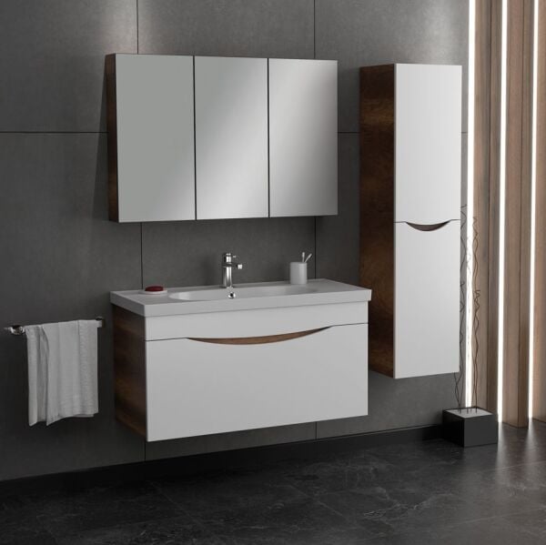 Smart Smile 100 cm Beyaz Banyo Dolabı