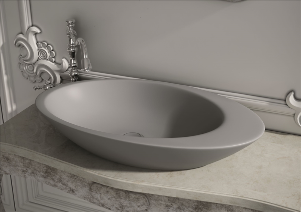 Lucco Gocce 74 cm Tezgah Üstü Lavabo Parlak Siyah