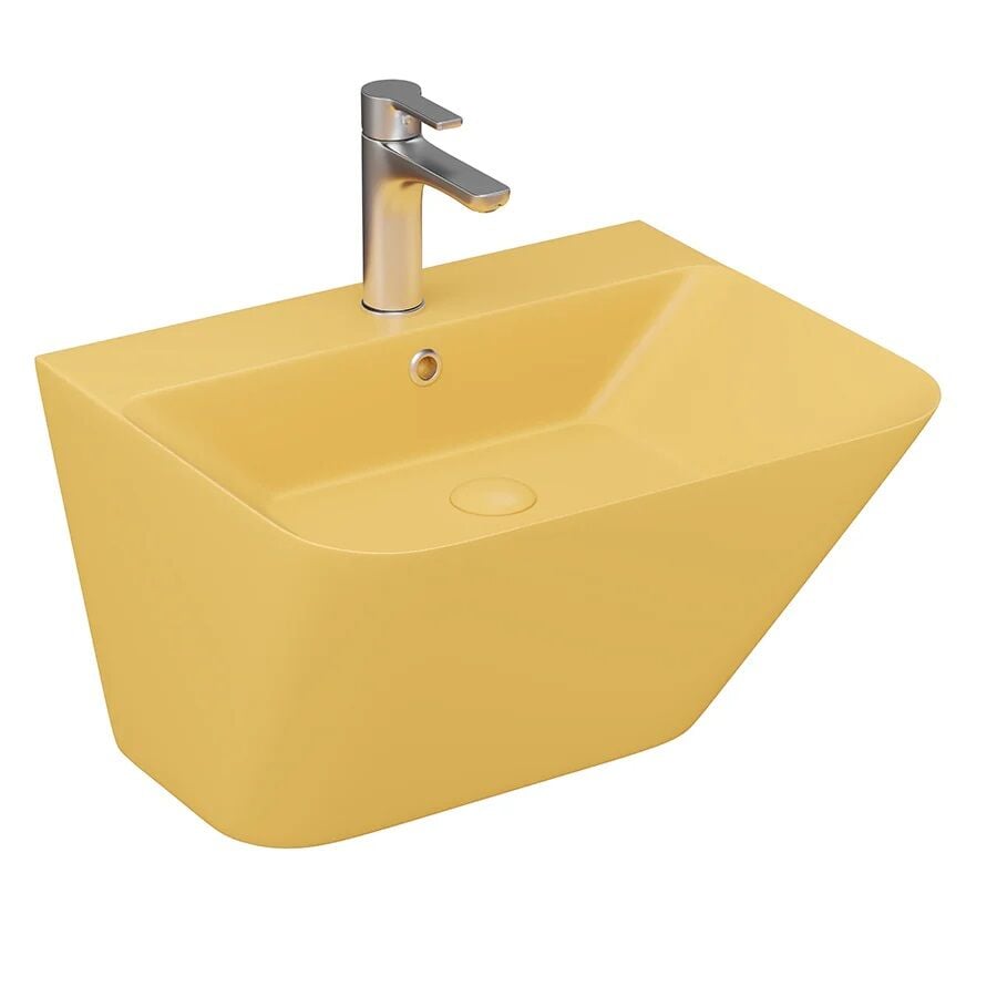 Lucco Moena 55 cm  Monoblok Lavabo, Mat Hardal Sarı