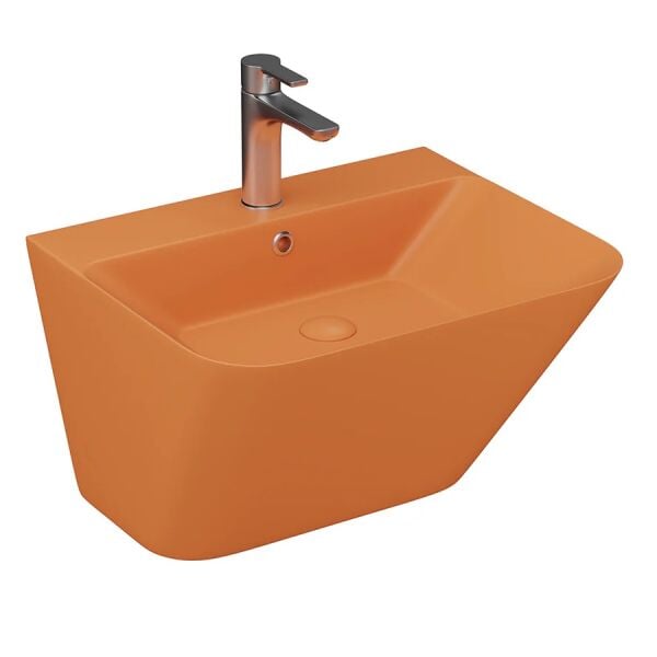 Lucco Moena 55 cm  Monoblok Lavabo, Mat Turuncu