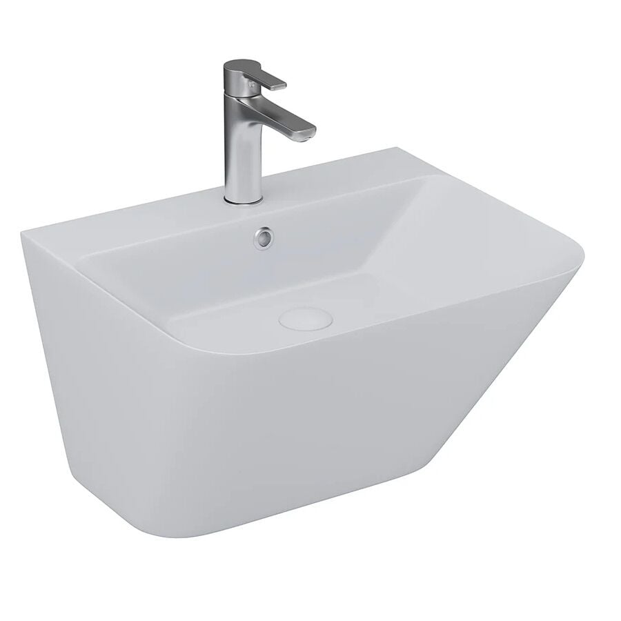 Lucco Moena 55 cm  Monoblok Lavabo, Mat Gümüş Gri