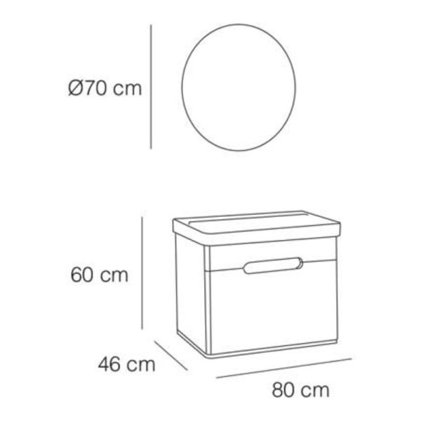 FYM Mega 80 cm Banyo Dolabı