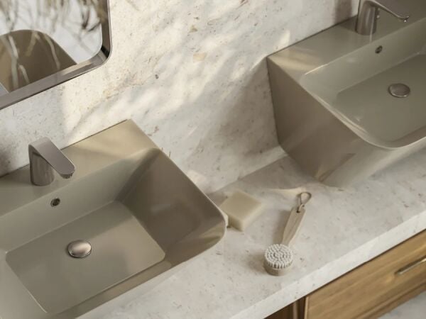 Lucco Moena 55 cm  Monoblok Lavabo, Mat Latte