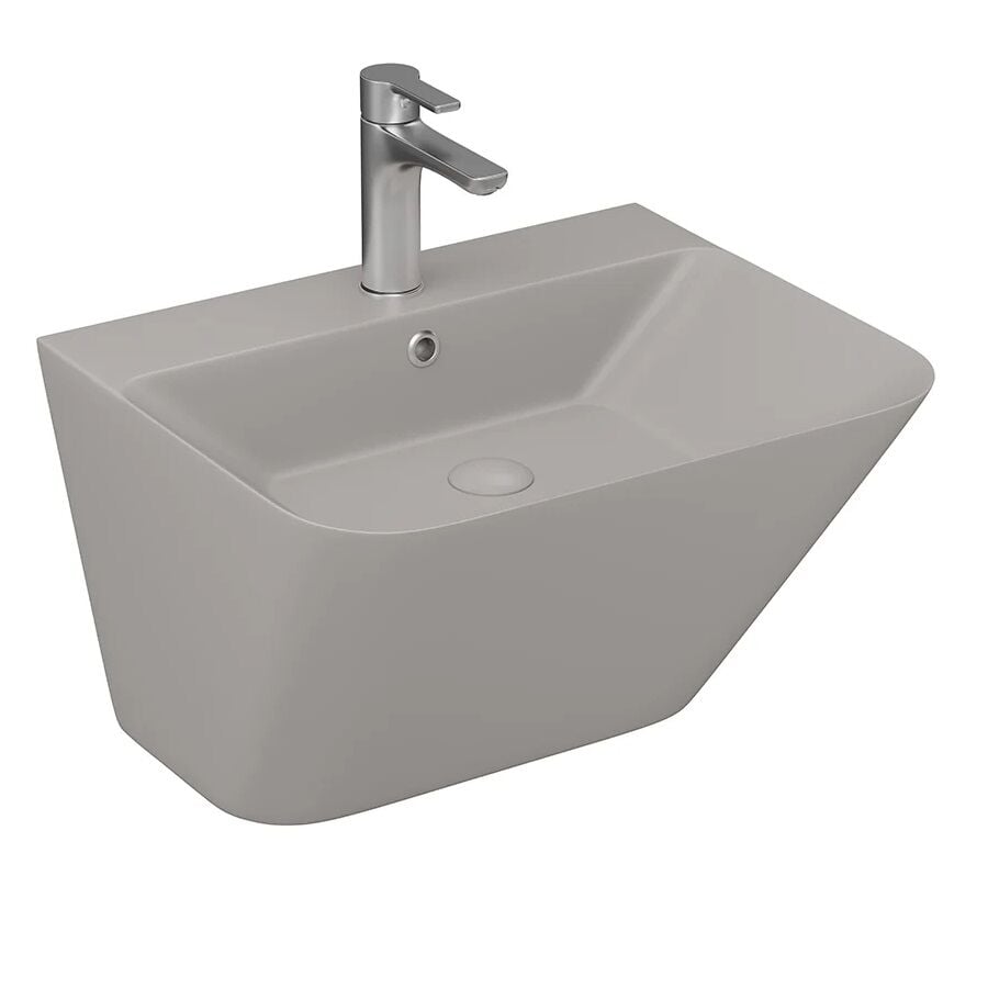 Lucco Moena 55 cm  Monoblok Lavabo, Mat Latte