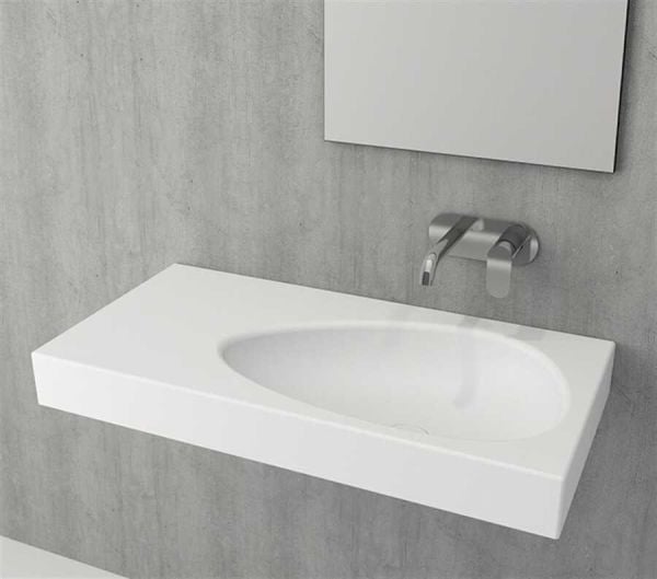 BOCCHI Etna Etajerli Lavabo, 90 cm Mat Beyaz