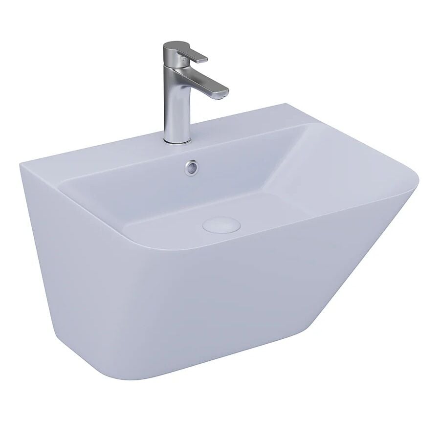 Lucco Moena 55 cm  Monoblok Lavabo, Mat Buz Mavi