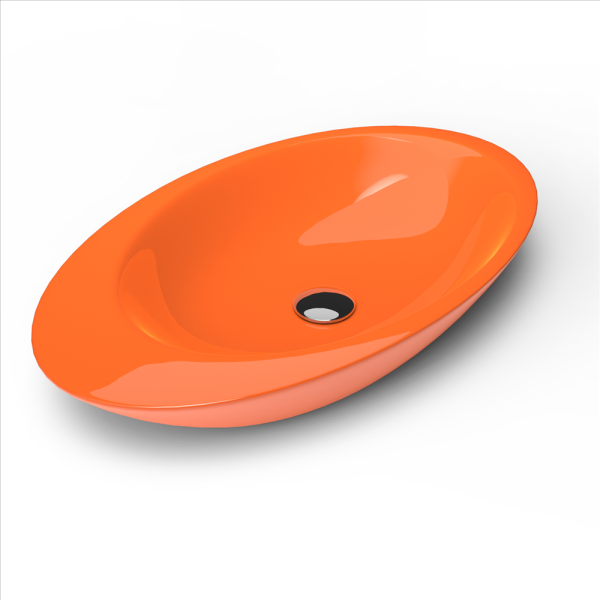 Lucco Gocce 74 cm Tezgah Üstü Lavabo Turuncu