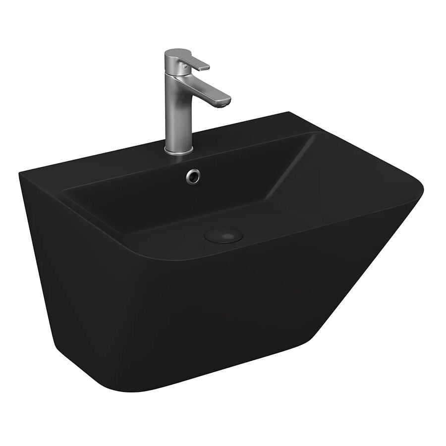 Lucco Moena 55 cm  Monoblok Lavabo, Mat Siyah