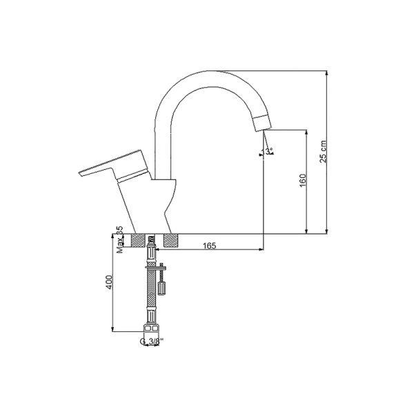 NEWARC - Master Dönerli Lavabo Bataryası Krom 187931