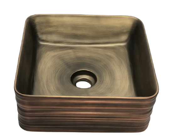 LPD Bronz Tezgah Üstü Lavabo 40x40