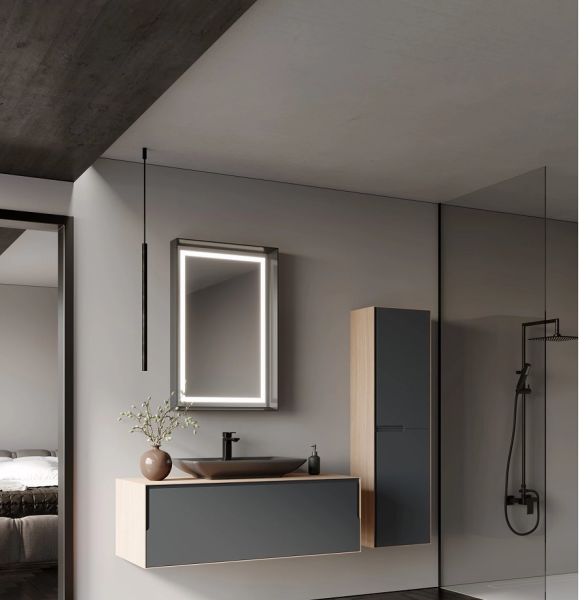 Orka Craft 120 cm  Meşe Antrasit Lavabo Banyo Dolabı