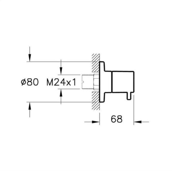 Vitra Origin  Ankastre Stop Valf Fırçalı Nikel