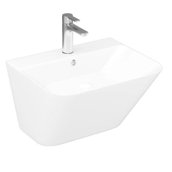 Lucco Moena 55 cm  Monoblok Lavabo, Parlak Beyaz