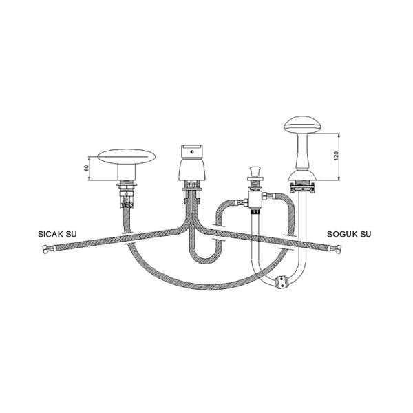 NEWARC Master Elips Ankastre Küvet Bataryası Krom