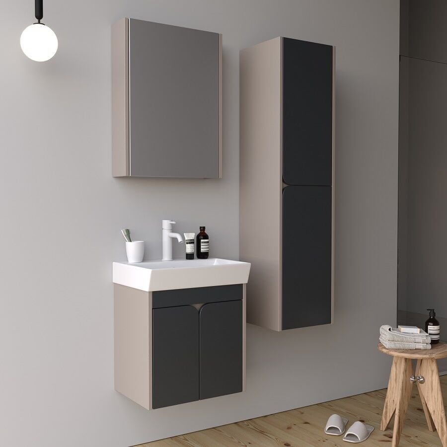 Smart Miya 50 cm Antrasit Banyo Dolabı