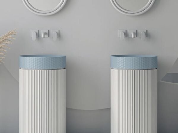 Lucco Siena 44 cm Çanak Lavabo Mat Buz Mavi