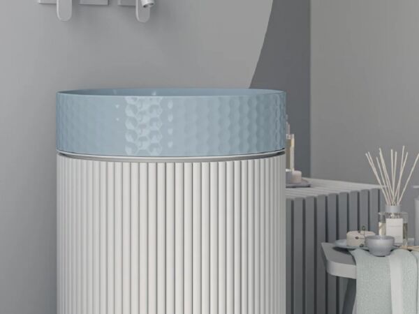 Lucco Siena 44 cm Çanak Lavabo Mat Buz Mavi