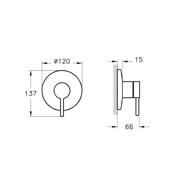 Vitra Origin Ankastre duş bataryası, Bakır