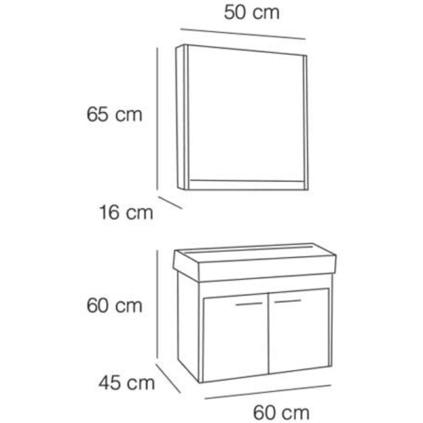 FYM Lina 60 cm Banyo Dolabı