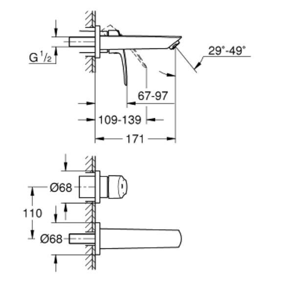 Grohe Eurosmart İki Delikli Lavabo Bataryası