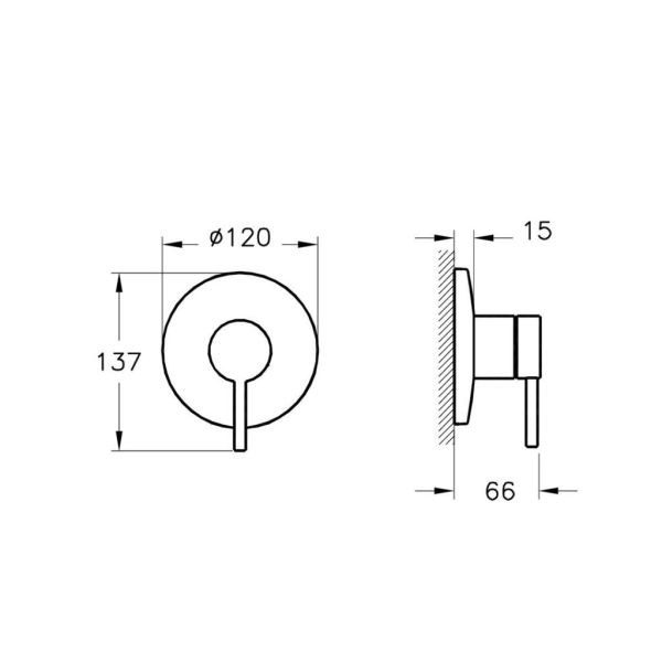 Vitra Origin Ankastre duş bataryası, Krom