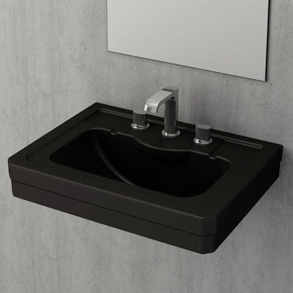 BOCCHI Verona Lavabo, 60 cm, Mat Siyah
