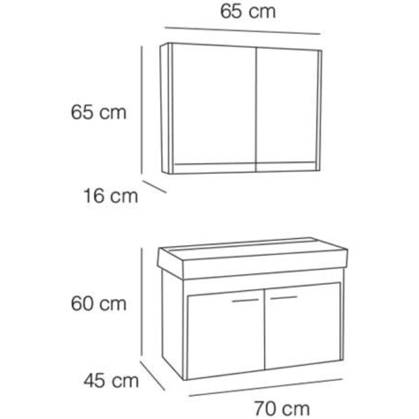 FYM Lina 70 cm Banyo Dolabı
