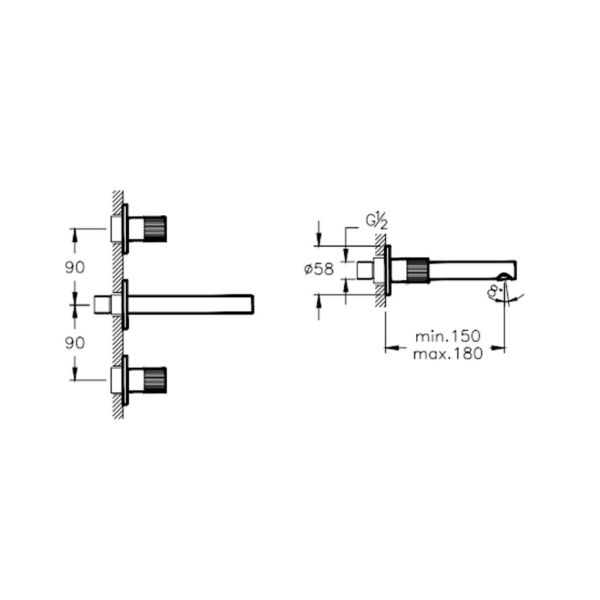 Vitra Origin Ankastre Lavabo Bataryası Bakır