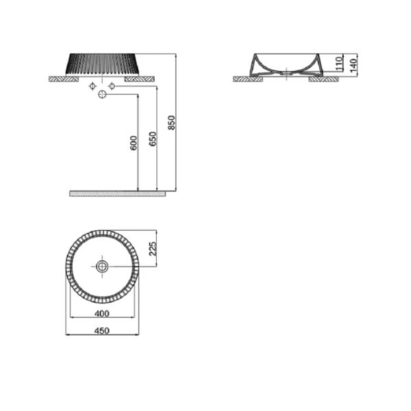 Lucco Deep 40 cm Çanak Lavabo Mat Petrol Mavi