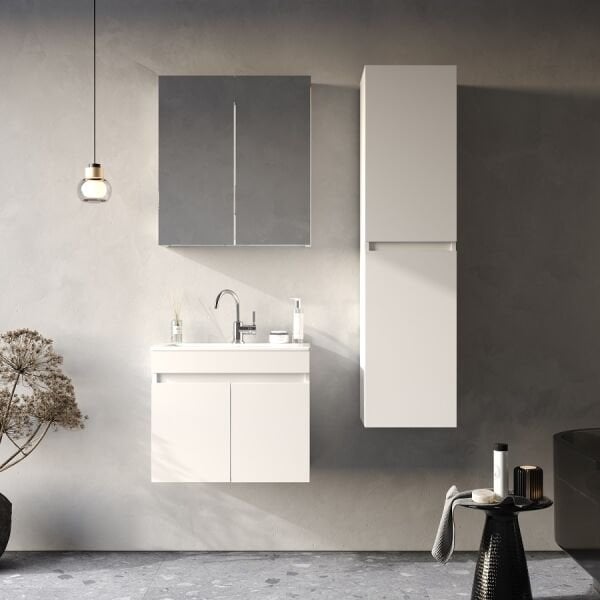 Smart Lotus 60 cm Beyaz Banyo Dolabı
