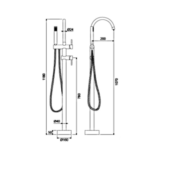 Newarc Step Tabandan Banyo Bataryası siyah
