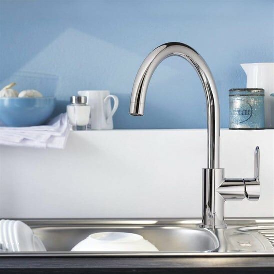 Grohe Bau Kuğu Borulu Eviye bataryası