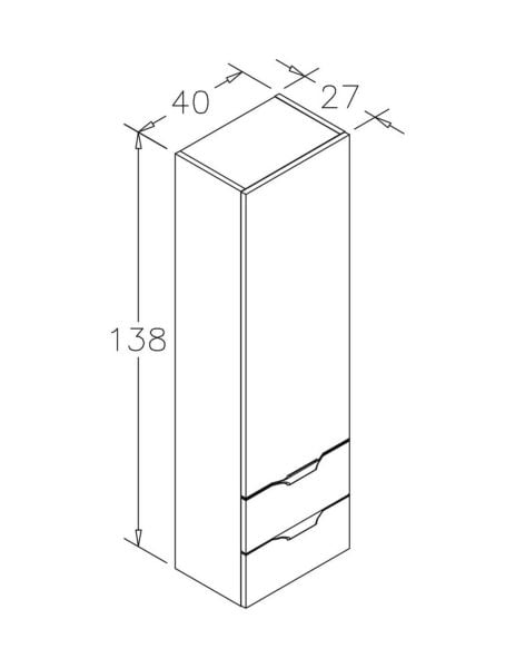 Orka Vento 100 cm Glassgow  Banyo Dolabı