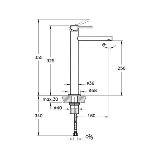 Vitra Origin Tezgahüstü Lavabo Bataryası Fırçalı Nikel