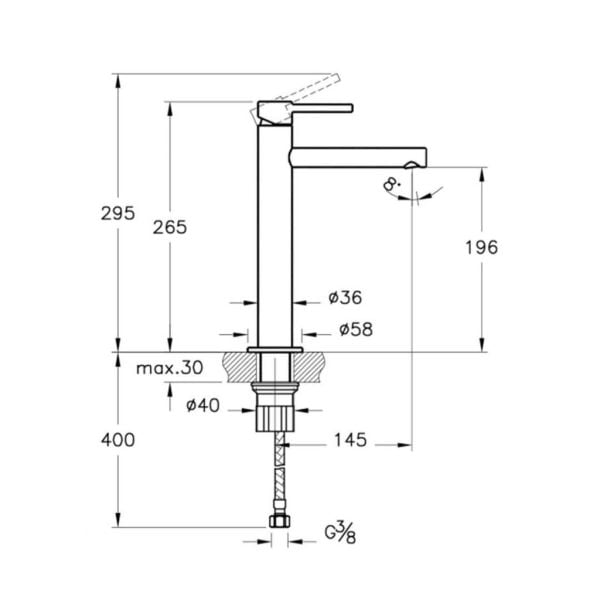Vitra Origin Yüksek Tip Lavabo Bataryası Bakır