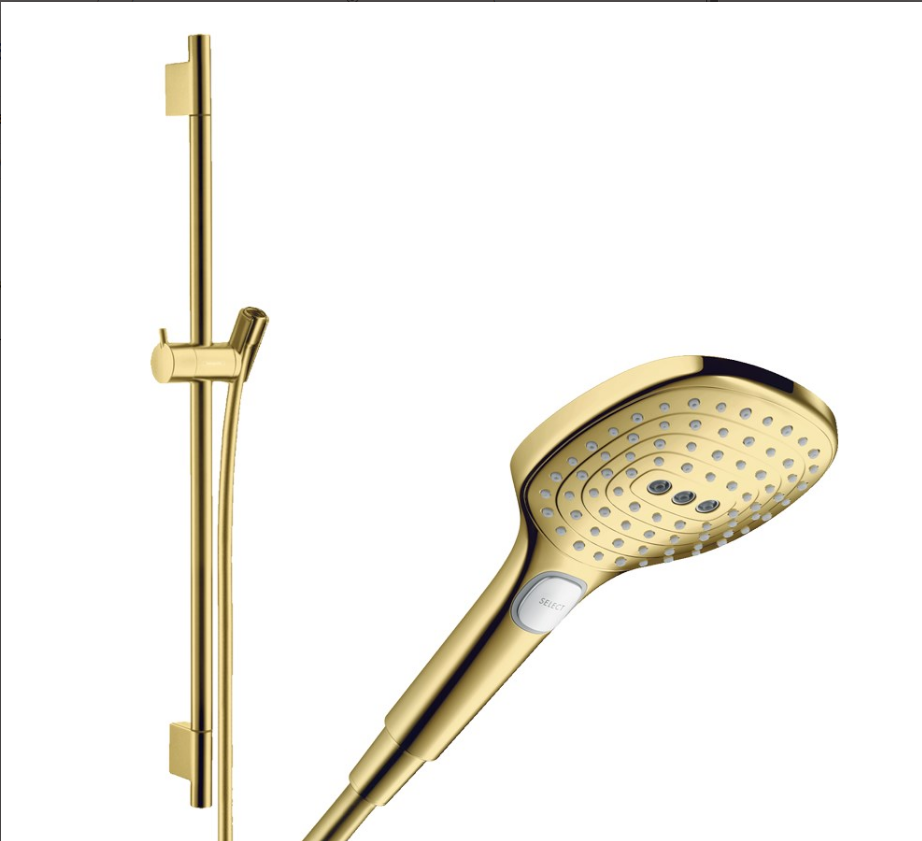 Hansgrohe Raindance Select E 120 Parlak Altın Sürgülü El Duşu