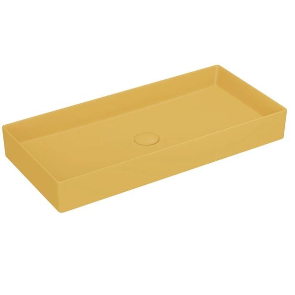 Lucco Balance 75 cm Tezgah Üstü Lavabo Mat Hardal Sarı