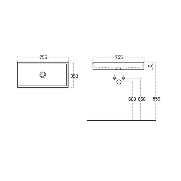 Lucco Balance 75 cm Tezgah Üstü Lavabo Mat Hardal Sarı